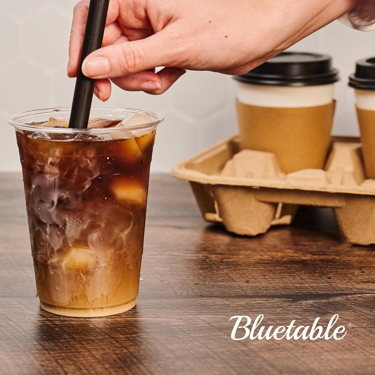 4 Cup 8 oz. - 32 oz. Drink Carriers & Paper Cup Holder (25 Pack) For Disposable Cups, Delivery Carrier- To Go - Coffee Drinks or Iced Drink Molded Fiber [25 Case Pack]