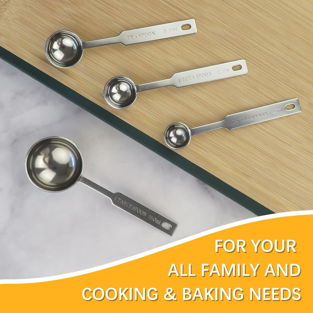 1PCS 1/2 Tsp(1/6tbsp, 2.5ml) Single Measuring Spoon, Stainless Steel Individual Measure Scoop Only