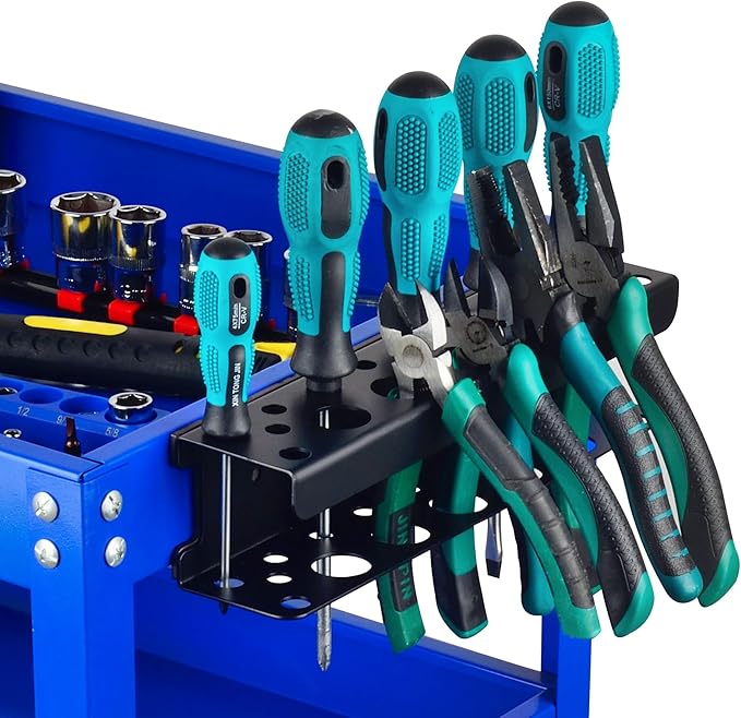 ULIBERMAGNET Magnetic Screwdriver Rack,Heavy Duty Magnetic Tool Holder,Pliers Organizer Rack for Screwdriver, Plier, Shears,Magnetic Mount Tools Rack for Garage,Tool Cart,Pegboards,Workbench