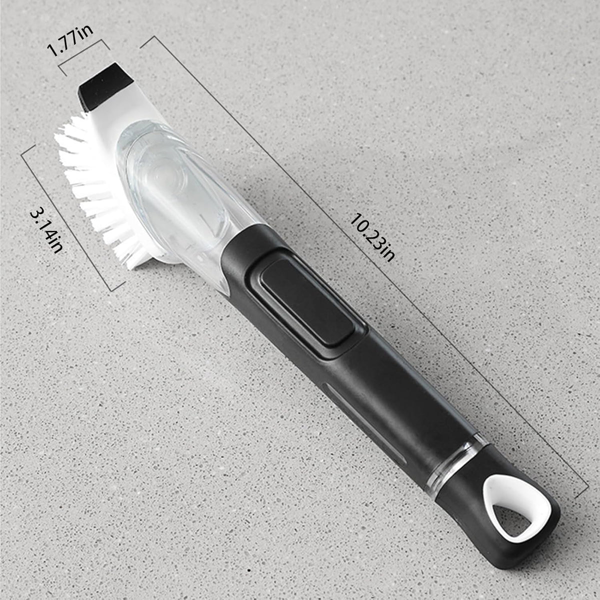 SetSail Dish Brush, Dish Cleaning Brush with Stainless Steel Handle and Replace Head Kitchen Dish Scrub Brush with Soap Dispenser for Pot Sink Pan Cleaning, Black