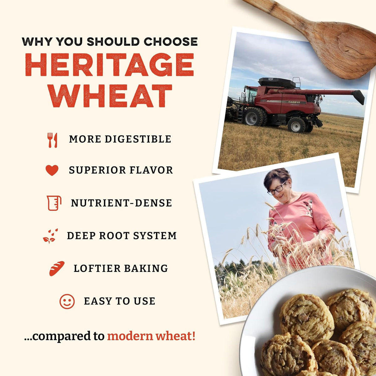 Sunrise Flour Mill Heritage Organic White Flour | USDA Organic All Purpose Flour Unbleached - Non-GMO, Kosher, Glyphosate Free, High Protein for Baking, Unbromated White Wheat (400 Ounce (Pack of 1))