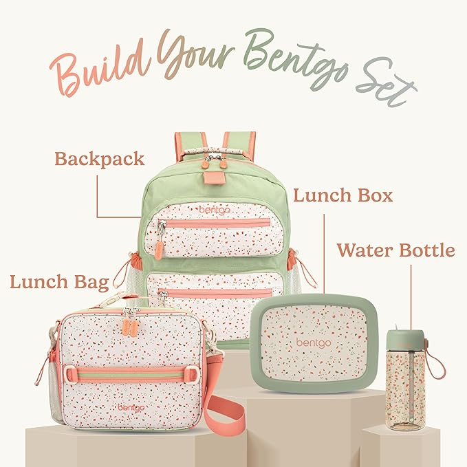 Bentgo Kids Lunch Bag (Whimsy & Wonder Collection) - Durable, Double-Insulated Lunch Bag for Kids 3+; Holds Lunch Box/Water Bottle/Snacks; Water-Resistant Fabric & Zip Pockets (Geo Speckle)