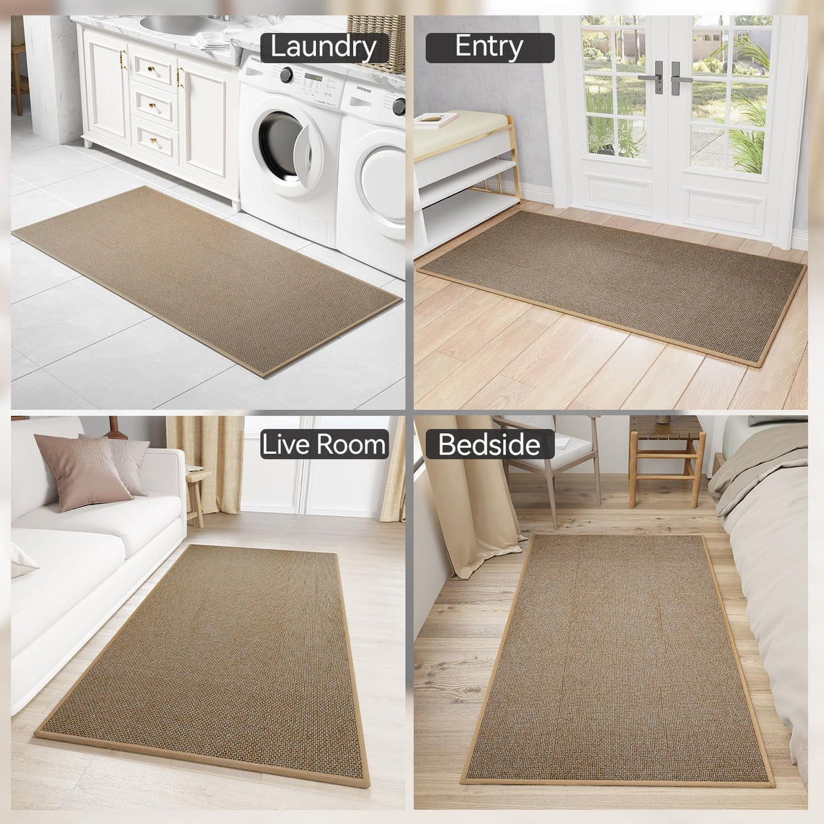 Kitchen Mat, Rubber Backing Cushioned Non Slip Kitchen Rugs for Floor, Absorbent Runner Comfort Standing Mat Rug Washable for Kitchen, Office, Home, 35.4"x71" (Brown)