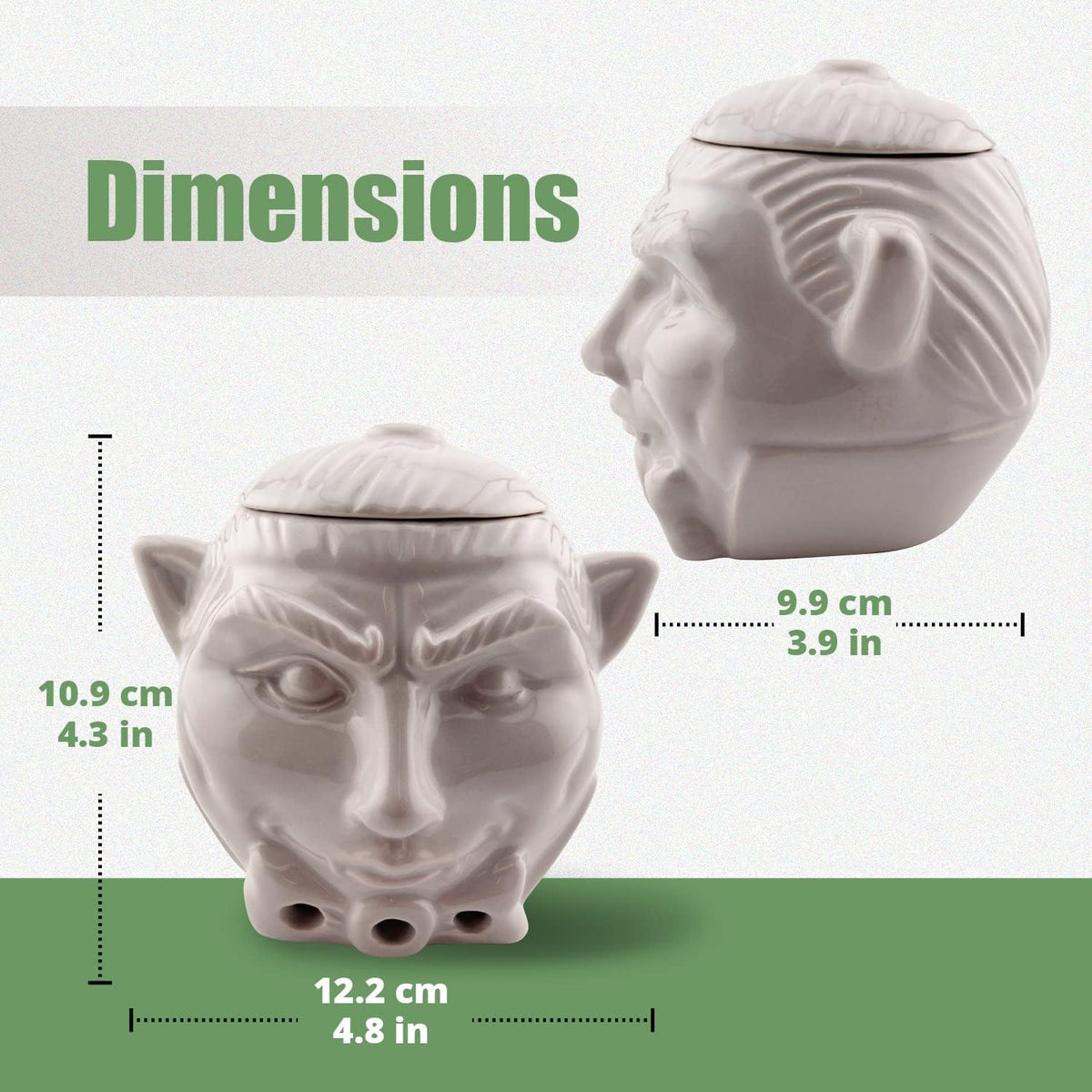 Spooky Dracula Garlic Pot - Unique Ceramic Container with Three Ventilation Holes for Fresh Garlic Storage