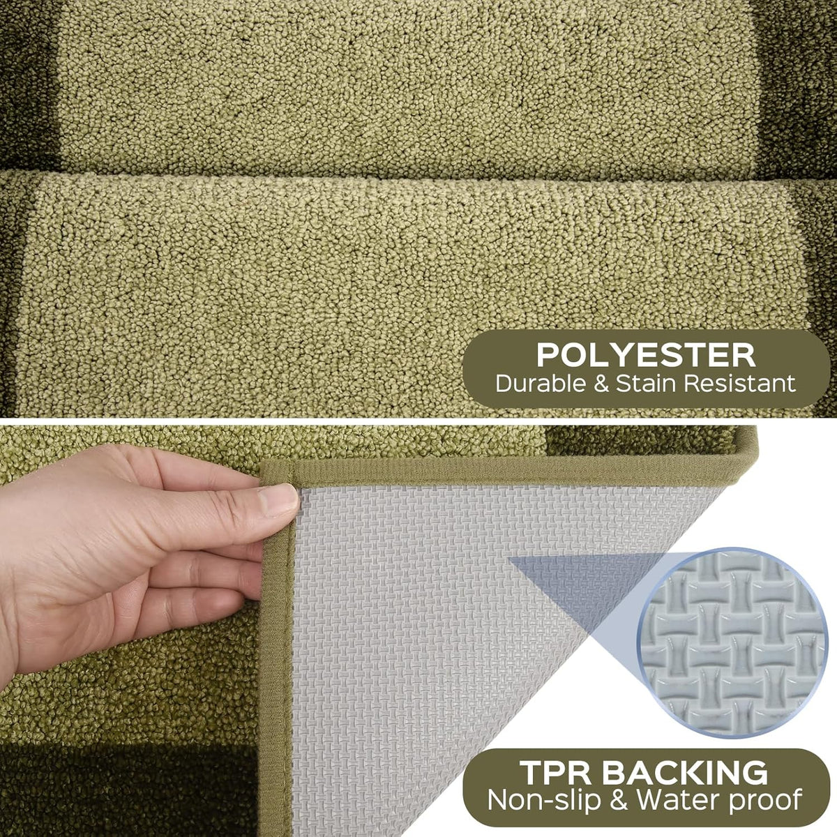 Machine Washable Throw Rug 24" x 36", Non Slip Kitchen Mat for Floor, Absorbent Entryway Rug for Kitchen, Bathroom, Door