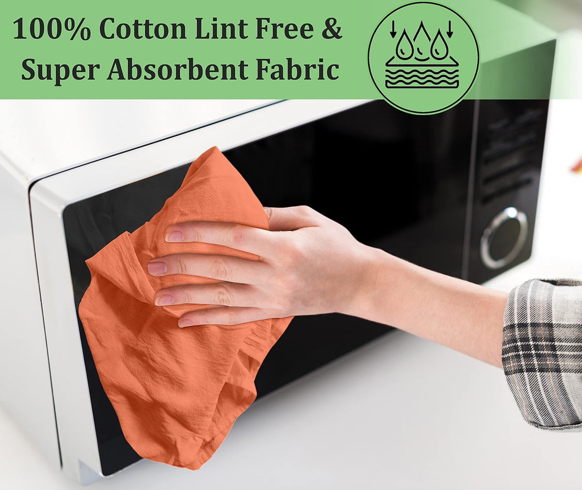 RUVANTI Flour Sack Towels 24 Pack 28x28 Inch, 100% Cotton Tea Towel, Reusable, Machine Washable, Absorbent BarTowels - Dish Cloth Perfect for Drying Dishes & Cleaning - Orange