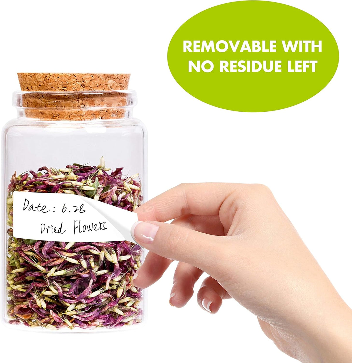 1000 Blank Removable Freezer Labels Water Oil Resistant with Perforation Line for Food Containers Jars Pantry Organization (Each Measures 1” x 3”)