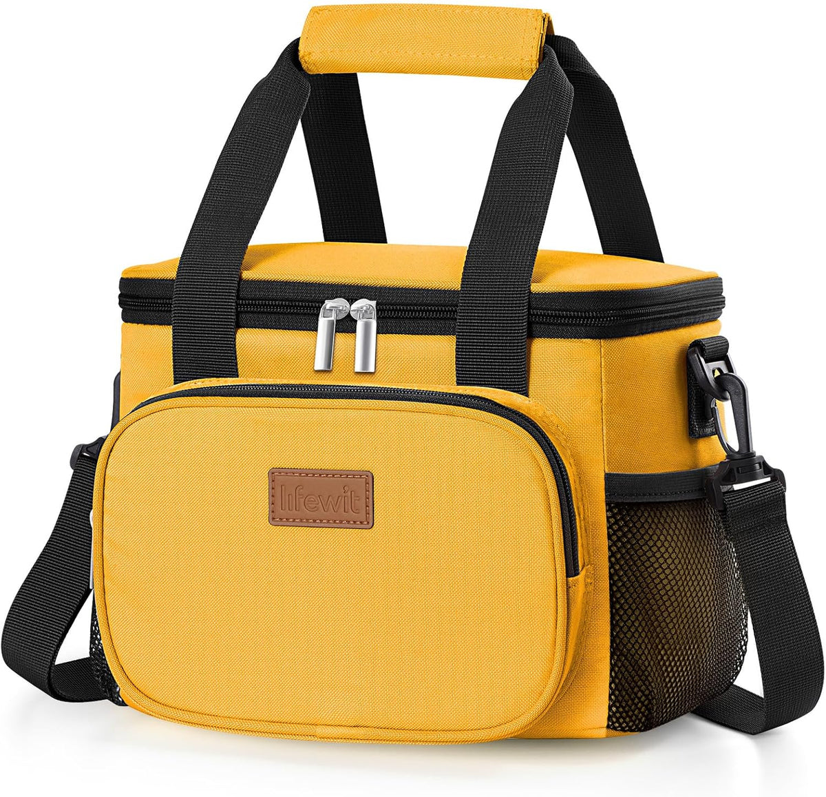 Lifewit Medium Lunch Bag Insulated Lunch Box Soft Cooler Cooling Tote for Adult Men Women, Orange 12-Can (9L)