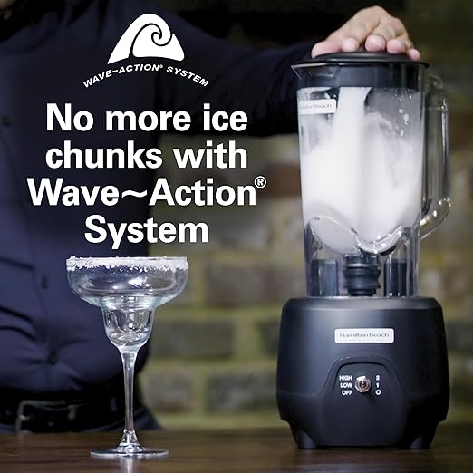 Hamilton Beach Commercial 908R 44Oz Bar Blender, 2 Speed, 1 HP, Black (HBB908R)