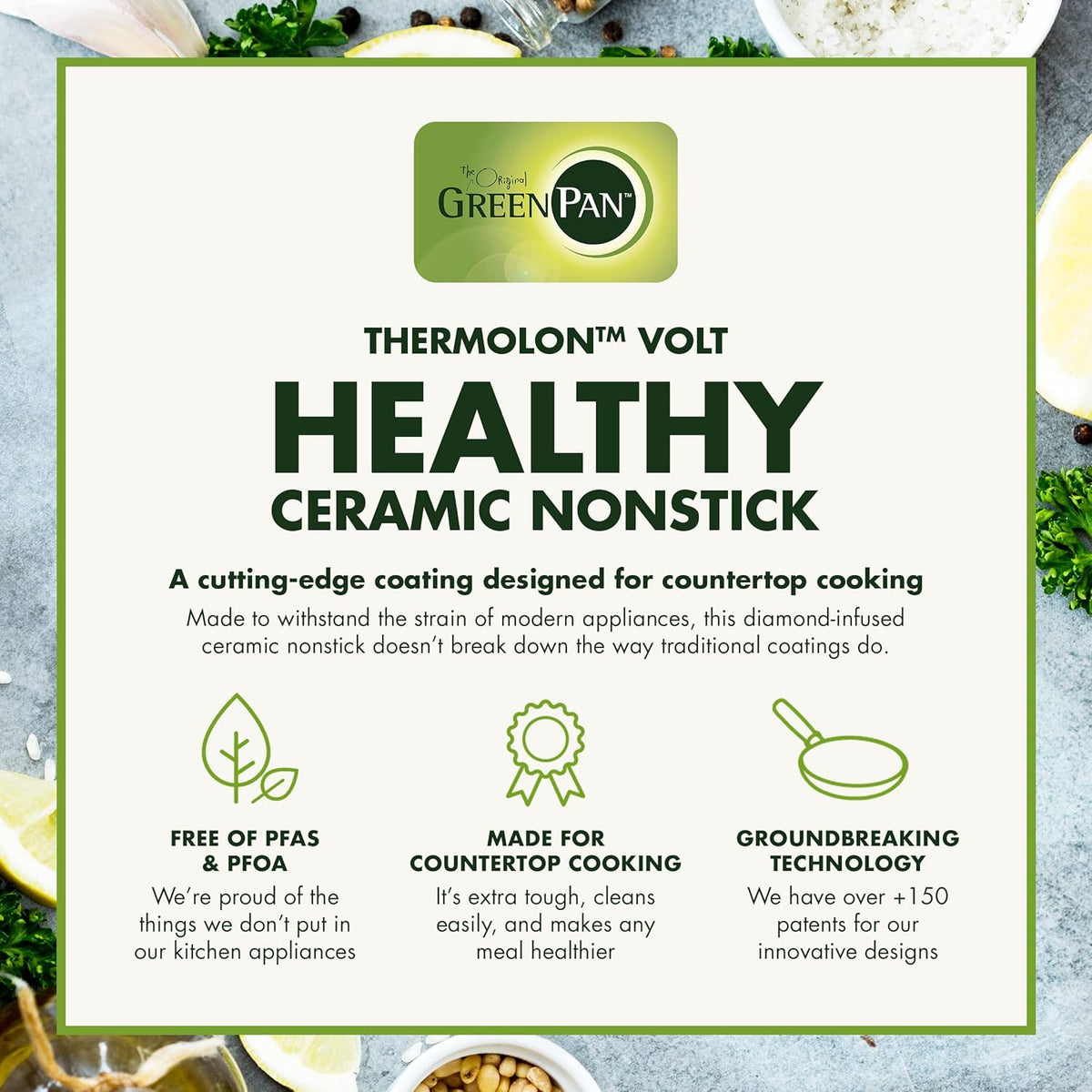 GreenPan Healthy Ceramic Nonstick Reversible Waffle Plates for 6-in-1 Contact Grill and Griddle, Dishwasher Safe, PFAS-Free