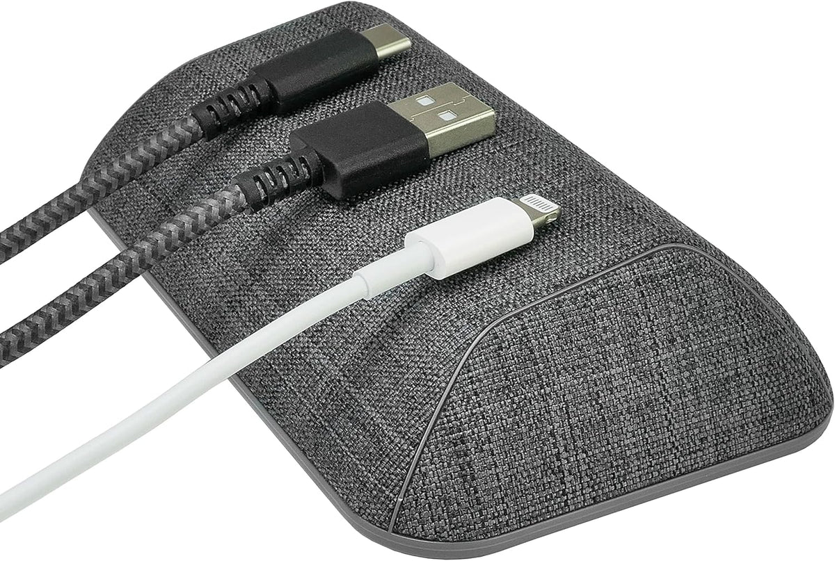 Smartish® Magnetic Cord Holder - Bigger Cable Wrangler Organizer with Magnet Clips for Charger Management on Desktop, Nightstand, or Side Table - Holds 6+ Cables - No. 2 Pencil Gray