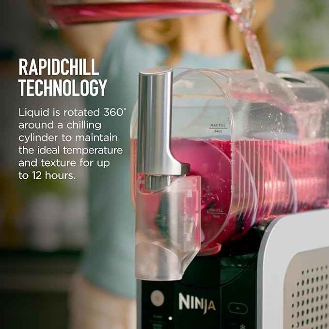 Ninja SLUSHi with RapidChill Technology, 88 oz. Frozen Drink & Slushie Machine, 5 Preset Programs, Margaritas, Frappés, and More, Premium Accents, Black, FS301