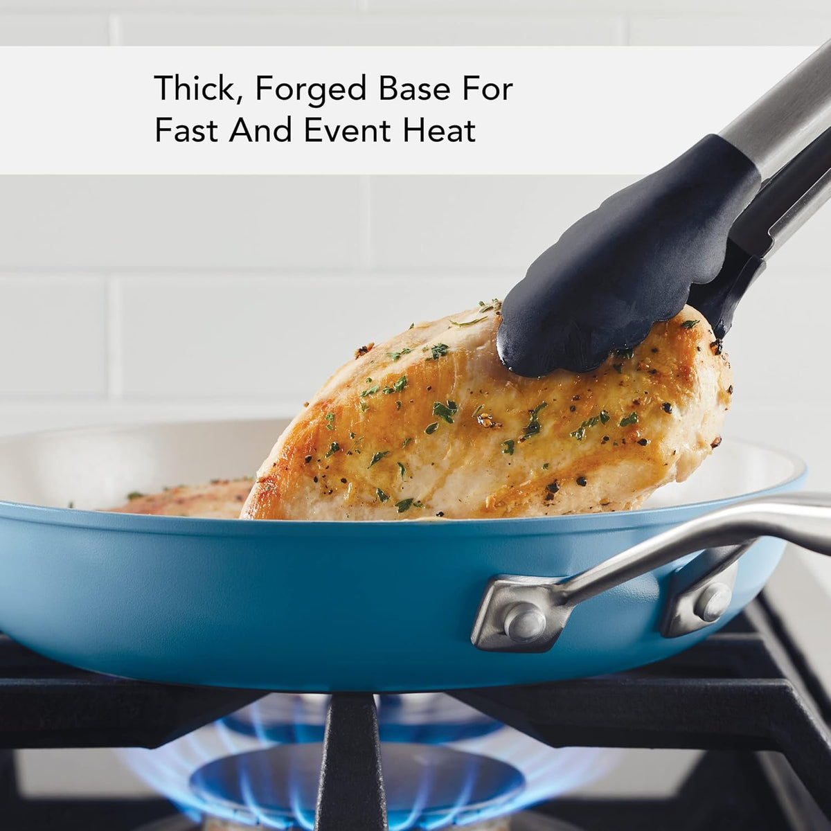 KitchenAid Hard Anodized Ceramic Nonstick Frying Pan/Skillet, 10 Inch, Blue Velvet
