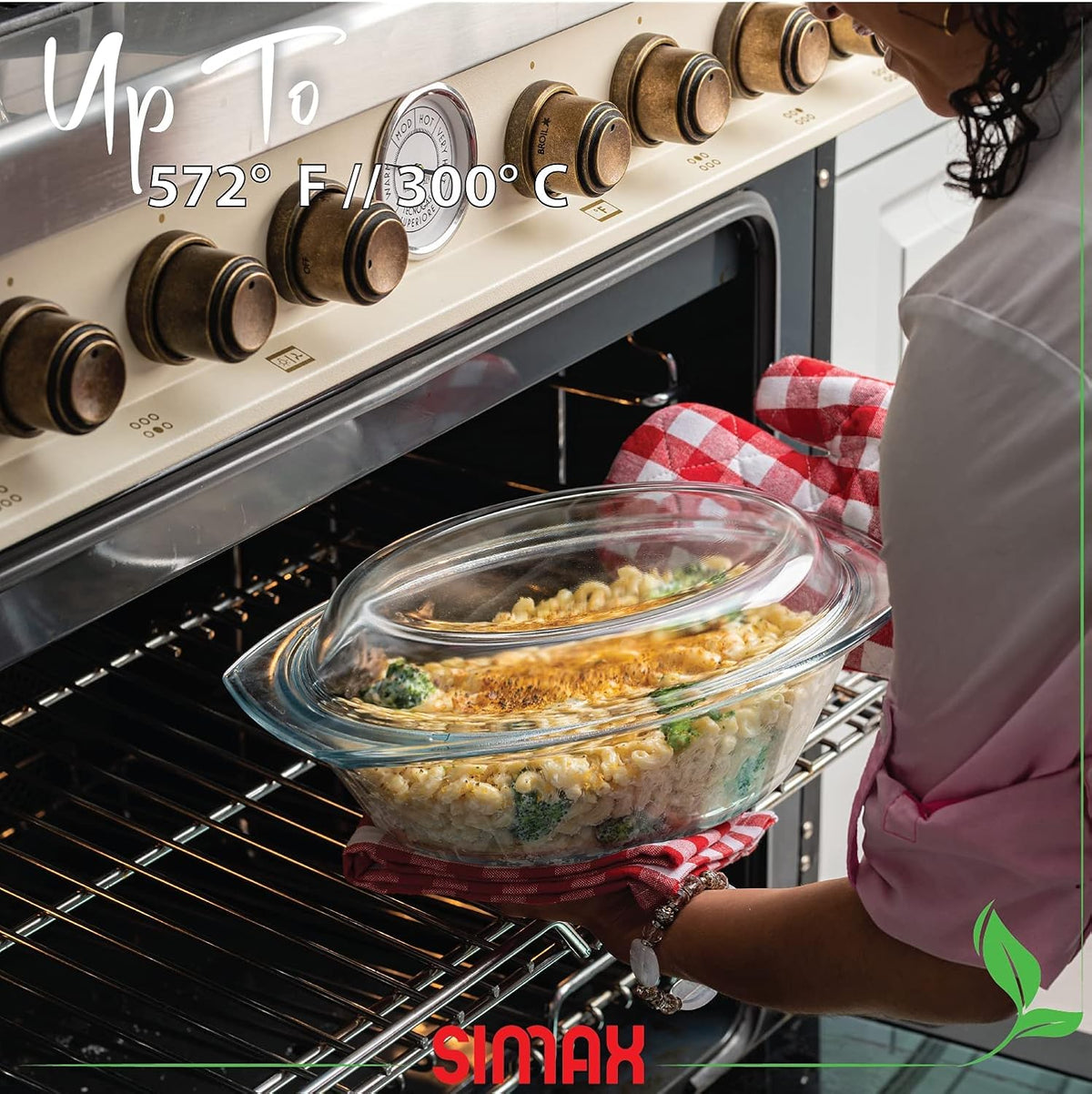 Simax Clear Glass Casserole Dish: Clear Glass Oval Casserole Dish with Lid and Handles Covered Bowl for Cooking, Baking, Serving, etc. Microwave, Dishwasher, and Oven Safe Cookware – 2.5 Quart