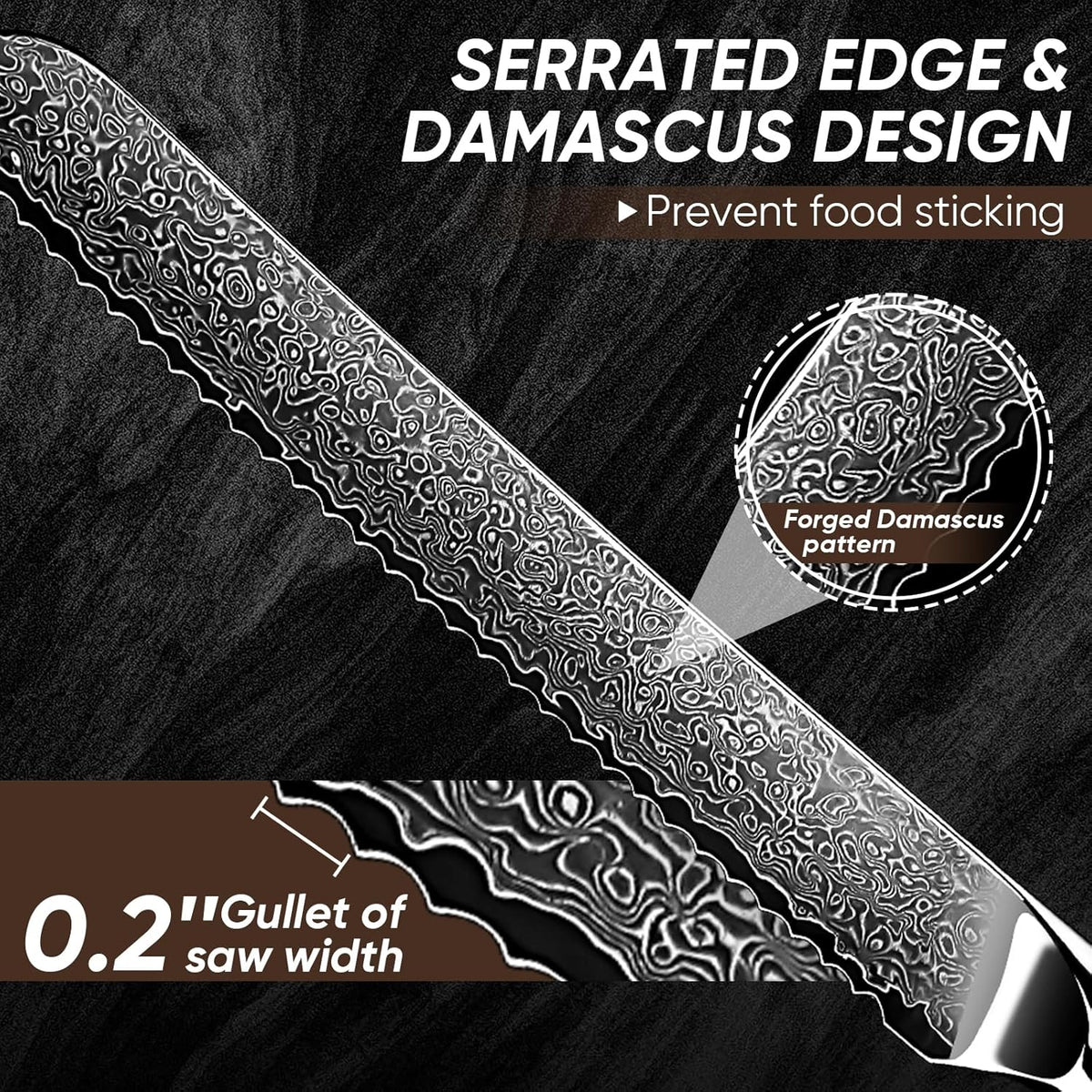 Purple Dragon Bread Knife for Homemade Bread, 8 Inch Serrated Knife for Slicing Sourdough Bread, Cake & Fruits - Gift Box