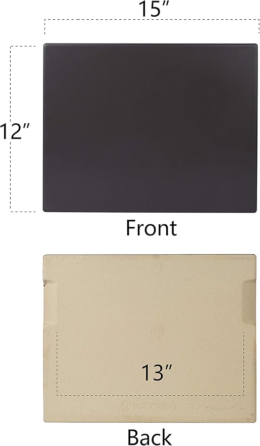 Pizza Stone, Ceramic Coating 15"x12" Rectangular Pizza Stone for Oven Grill BBQ, Easy Clean Bread Baking Stone with Unique Built-in 4 Handle