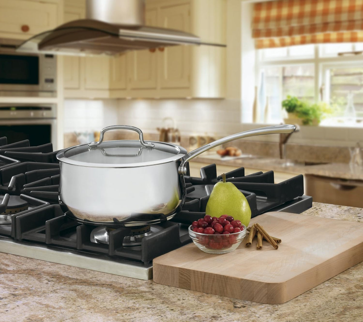Cuisinart 4193-20 Contour Stainless 3-Quart Saucepan with Glass Cover, Silver