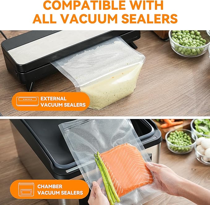 Wevac Vacuum Sealer Bags – 50 Count (6″×10″), Heavy-Duty BPA-Free Food Storage Bags, Puncture-Resistant, Freezer & Sous Vide Safe, Compatible with All Vacuum Sealers