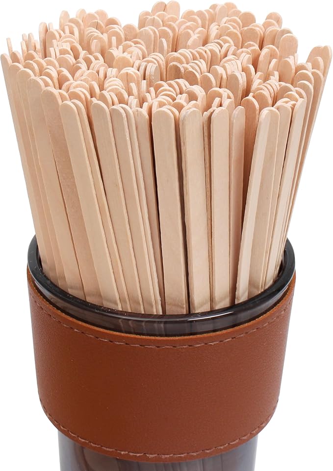 ANTETOK Wooden Coffee Stirrers - Coffee Stir Sticks 7 Inch,500pcs Disposable Birch Wood Coffee/Beverage Stirrers,Swizzle Drink Sticks,Coffee Bar Accessories
