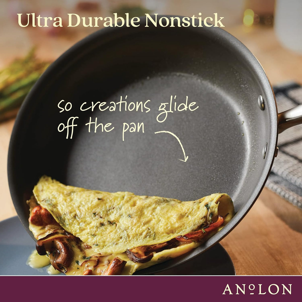 Anolon Advanced Home Hard-Anodized Nonstick Tapered Sauce Pan/Saucepot, 4.5-Quart (Bronze)
