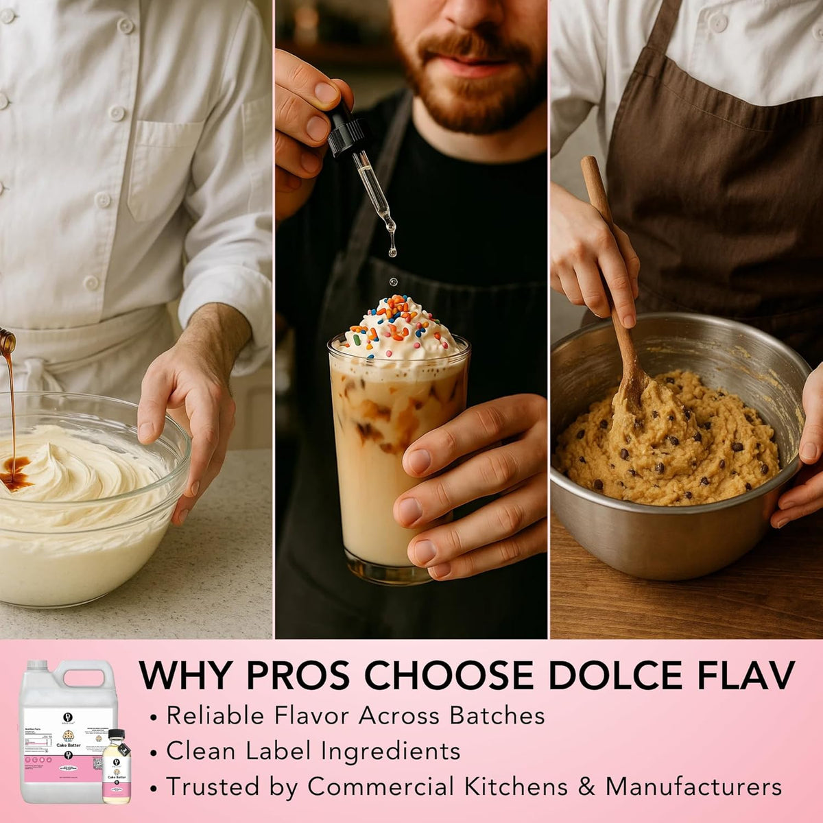 Dolce Flav Cake Batter Flavoring – 32 oz. – Premium Water-Based Extract for Ice Cream, Desserts, Boba, Beverages & Baked Goods | Perfect for Bakeries, Cafés & Restaurants