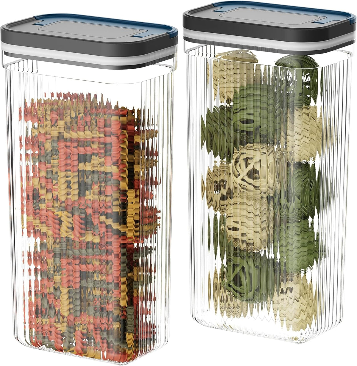 2 PACK Food Storage Containers with Airtight Lids, 112oz Tall Kitchen Food Container, BPA Free, Dry Food Storage for Pasta, Spaghetti, Cereal, Flour Pantry Organization, Navy