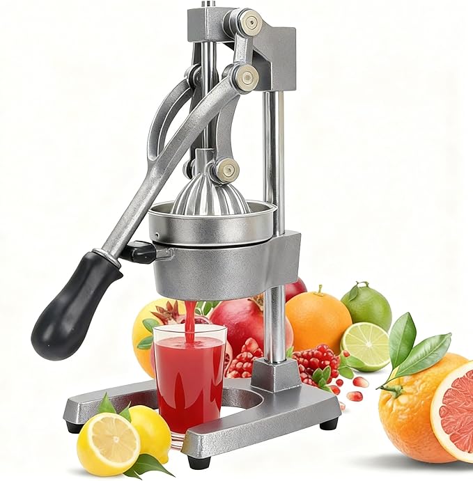 Cast Iron Juicer, Cast Iron Juicer Hand Press Heavy Duty for Squeeze Fresher Juice from Oranges, Lemons, Pomegranates, Effortless, Stable, Easy Clean for Home, Bar, Commercial Use