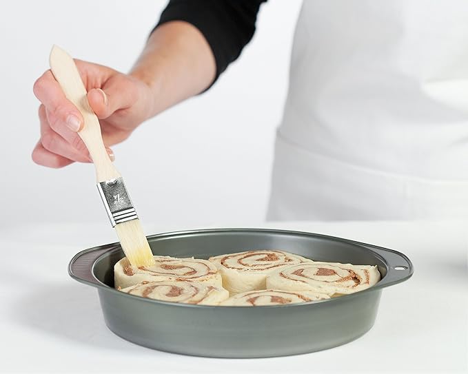REDECKER Pastry Brushes Set with Untreated Beechwood Handles - 2 Different Sizes - Multi-purpose Brushes - Natural Bristle Basting Brush for Glazing and More - Wood Pastry Brush German Designed
