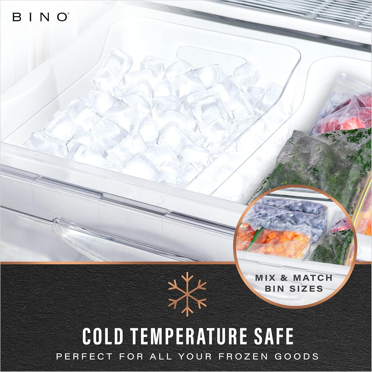 BINO | The SOHO Collection Plastic Storage Bins, X-Small - 2 Pack, Clear | Pantry and Fridge Organizer Containers, Kitchen Cabinet and Medicine Cabinet Bins