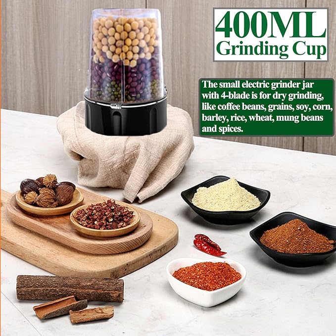 Grinder Blender and Food Processor for Kitchen, 4 Functions for Shakes and Smoothies, Meat Chopped,Dry Grinding & more With 800W 2 Speed Motor Electric Mixer Machine