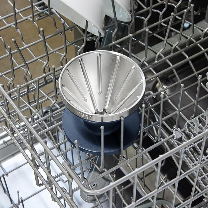 YETI Pour Over Coffee Maker Accessory Ramblers, Designed for Perfect Coffee Extraction Anywhere, Stainless Steel, fits any V60 Filter, Navy