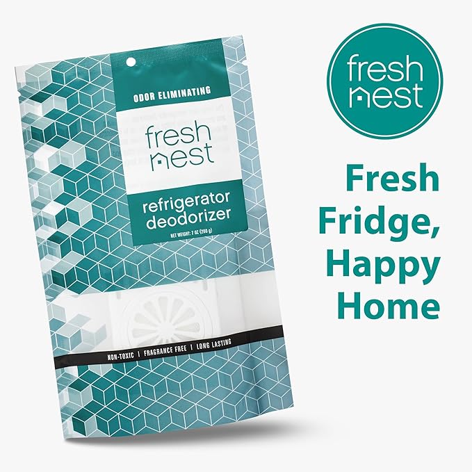Refrigerator Deodorizer with Zeolites (4-Pack) - Odor Eliminator for Fridge & Freezer - Outshines Baking Soda and Bamboo Charcoal Bags - Long-Lasting, & Safe