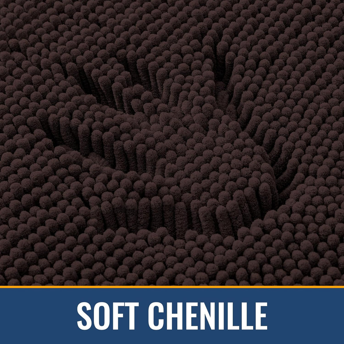 Arotive Bathroom Rugs 24x16, Extra Soft Absorbent Shaggy Chenille Bath Rugs, Machine Washable Rubber Backing Non-Slip Bath Mats for Bathroom Floor Tub and Shower, Home Decor Accessories, Brown