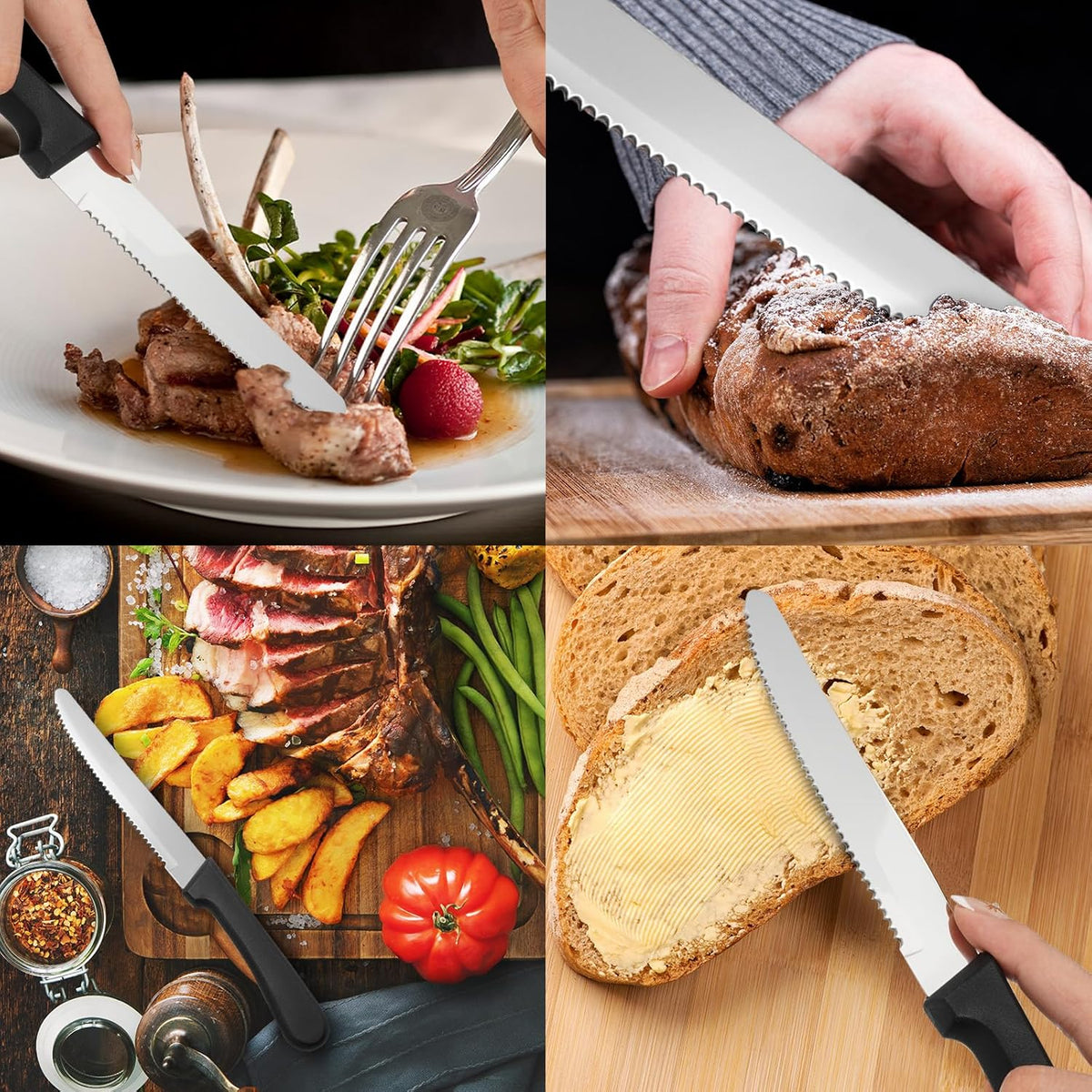 36 PCS Steak Knife Set - Stainless Steel Steak Knifes 8.7 Inch with Dishwasher Safe Steak Knoves,Metal Steak Knife,Dinner Knife Silverware for Home,Kitchen or Restaurant