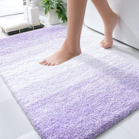 OLANLY Bathroom Rugs Mat 30x20, Extra Soft Absorbent Microfiber Bath Rugs, Rubber Backing, Quick Dry, Machine Washable Bath Mat for Bathroom Floor, Tub and Shower, Home Decor Accessories, Light Purple