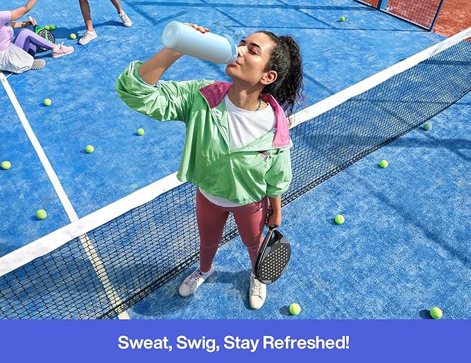 POWCAN 40 oz Insulated Water Bottle with 2-in-1 Straw and Spout Lid, Keep Cold 24H, Leak-Proof, BPA-Free, Double Wall Stainless Steel Water Bottle for Sports, Gym, Travel, and School (Lupine)