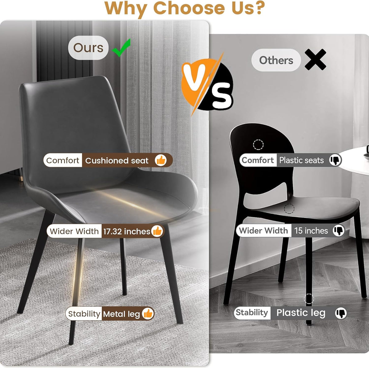 Montary 9 Piece Dining Table Chairs Set, Modern Dining Table Set of 8, Includes 59" D Marble Round Table with Metal Iron Base, 8 Grey Black Dining Chairs for Home, Kitchen