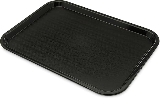 Carlisle FoodService Products CT121603 Café Standard Cafeteria / Fast Food Tray, 12" x 16", Black