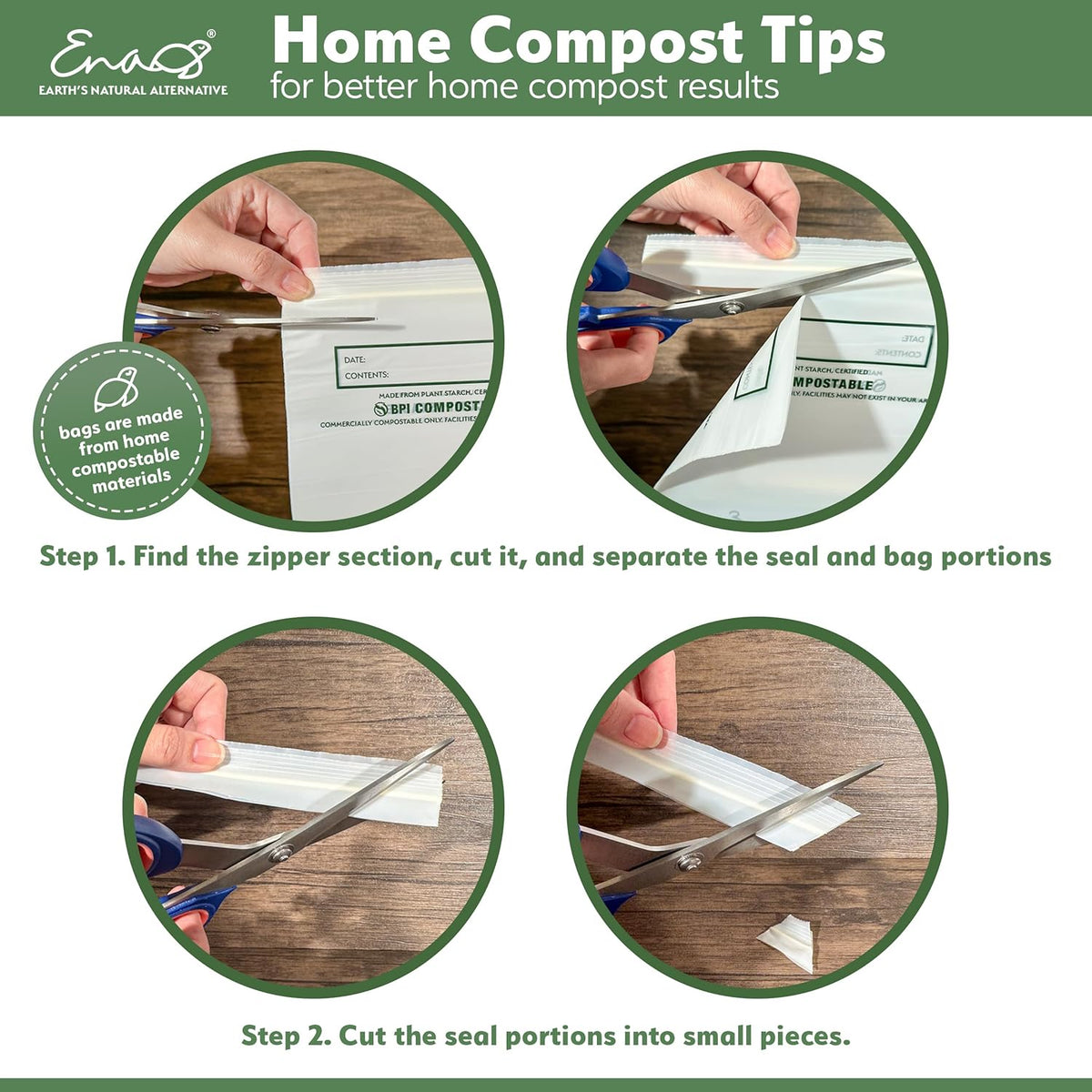 Earth's Natural Alternative Compostable Food Storage Bags, Reusable, Heavy-Duty | Resealable | Freezer Safe | Off-White | Pack of 6