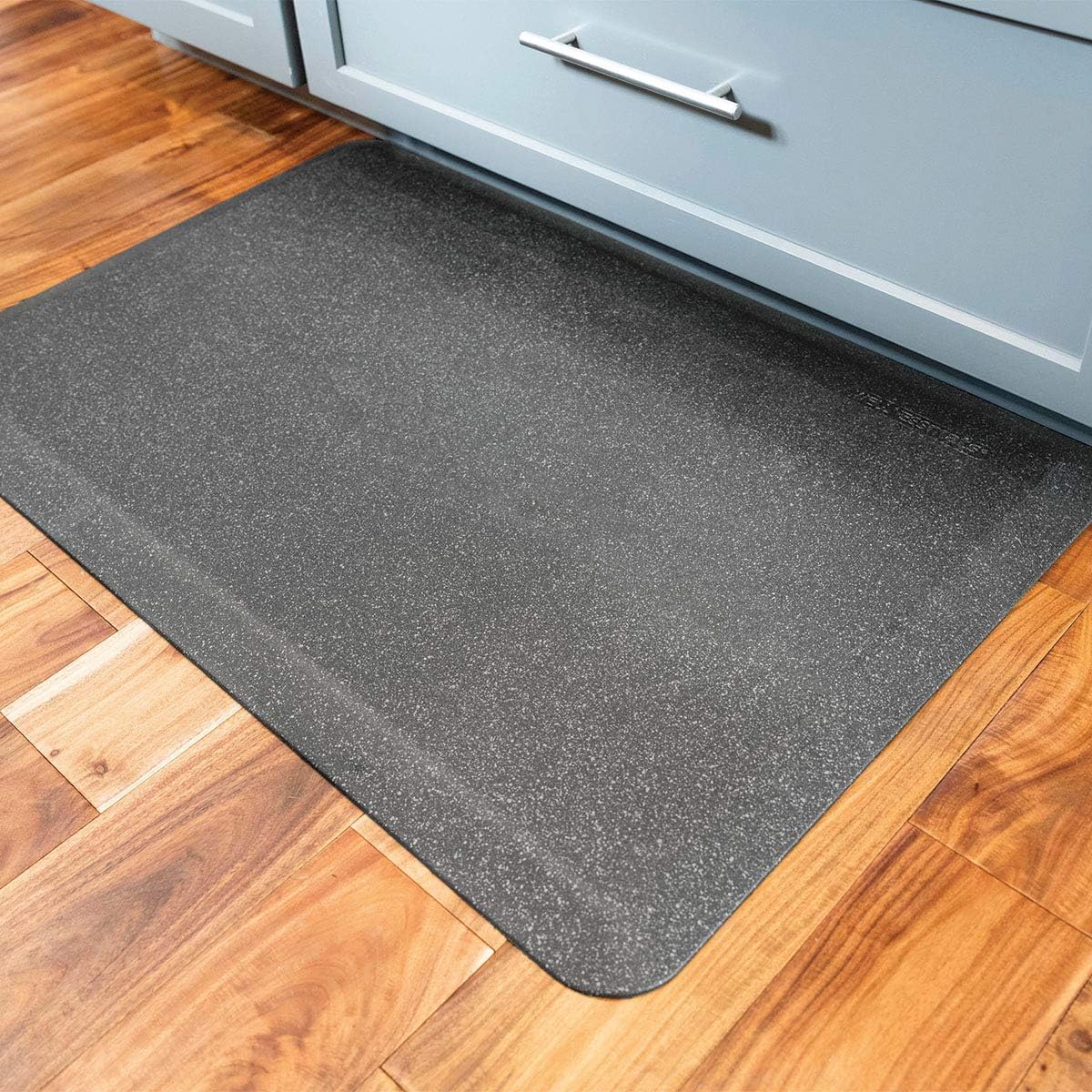 WellnessMats Anti-Fatigue Granite Motif Kitchen Mat, 36 Inch by 24 Inch, Steel