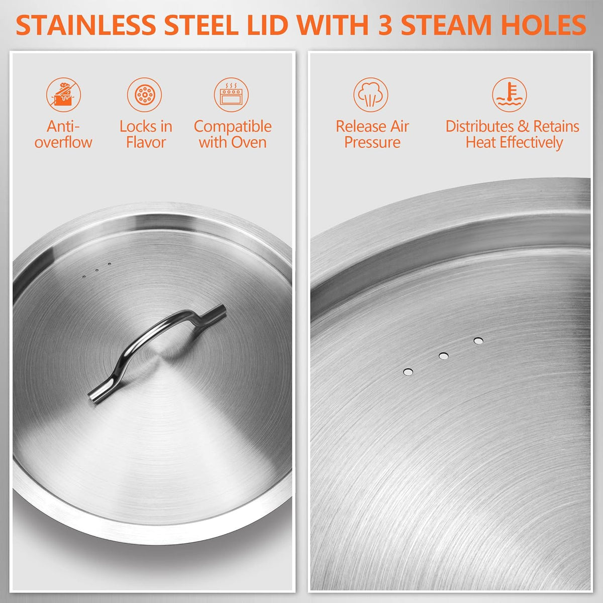 100 Quart Stainless Steel Stock Pot with Lid – Giant Heavy Duty Cooking Pot for Soup, Stew, Crawfish – Commercial Grade, Induction Compatible – Ideal for Catering & Bulk Cooking