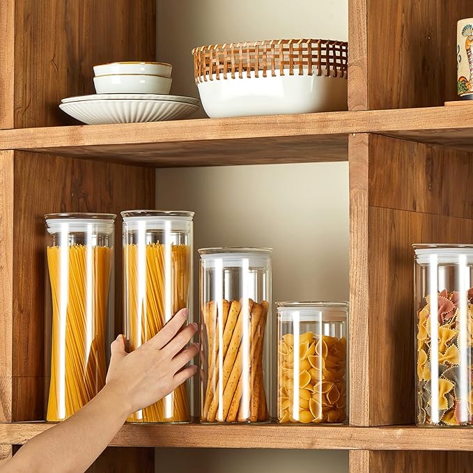 ZENS 27oz Glass Jars with Airtight Lid Set of 2, Clear Glass Storage Containers, Glass Kitchen Canisters with Airtight Lids, Coffee Jars for Brown Sugar, Pantry Organization