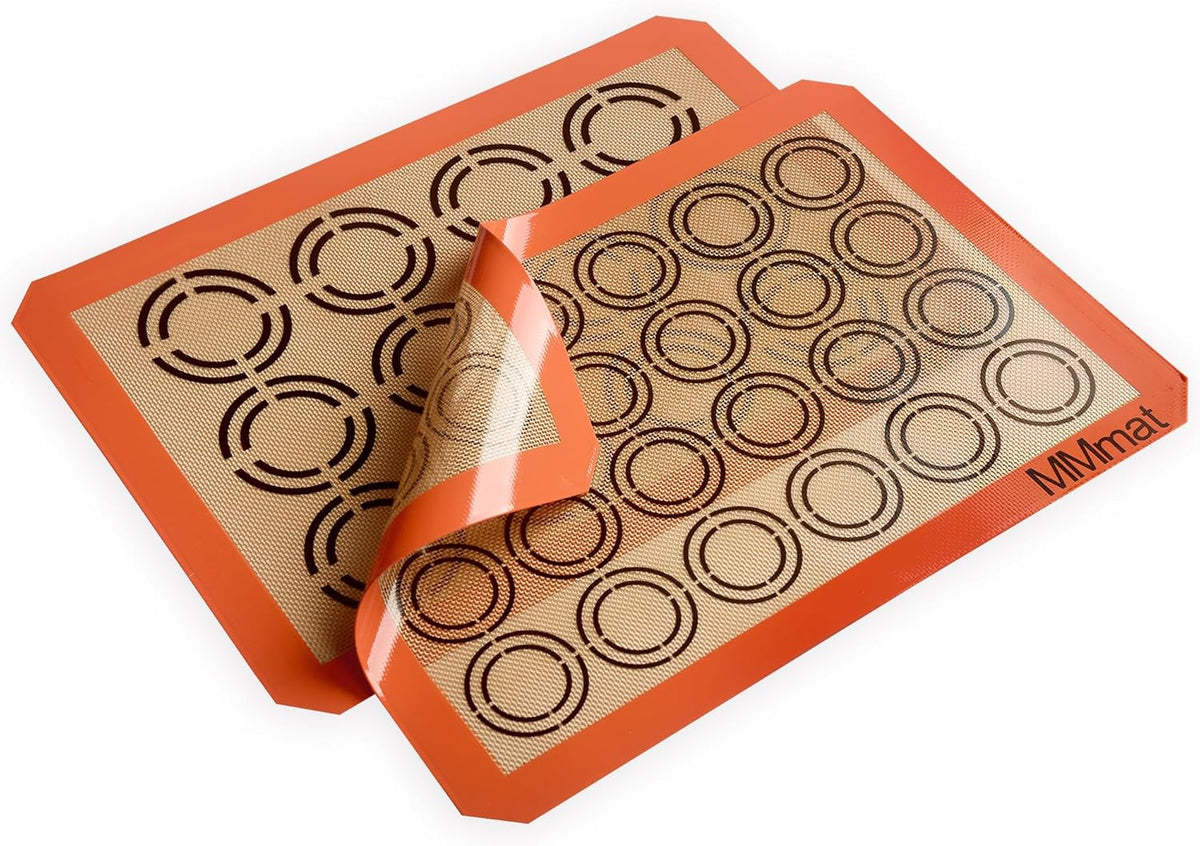 Silicone Baking Mats - Best German Silicone - Non Slip Silicone Baking Sheet, Non Stick Reusable Silicone Mats for Baking, Oven Liner, Counter Mat - 2 Half Sheets Cookie Baking Mats
