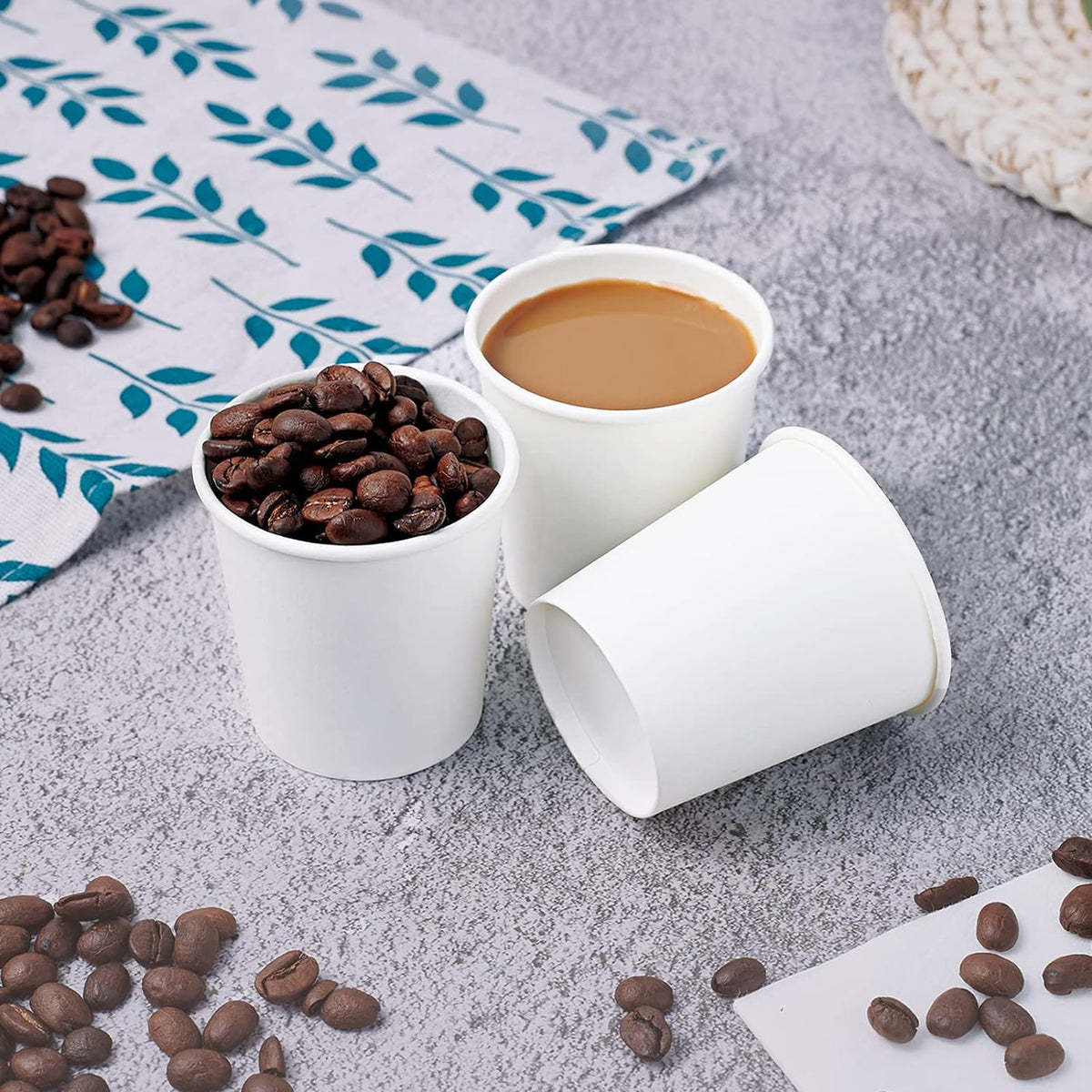 LITOPAK 500 Pack 4 oz Paper Cups, White Disposable Paper Coffee Cups for Party, Picnic, and Travel