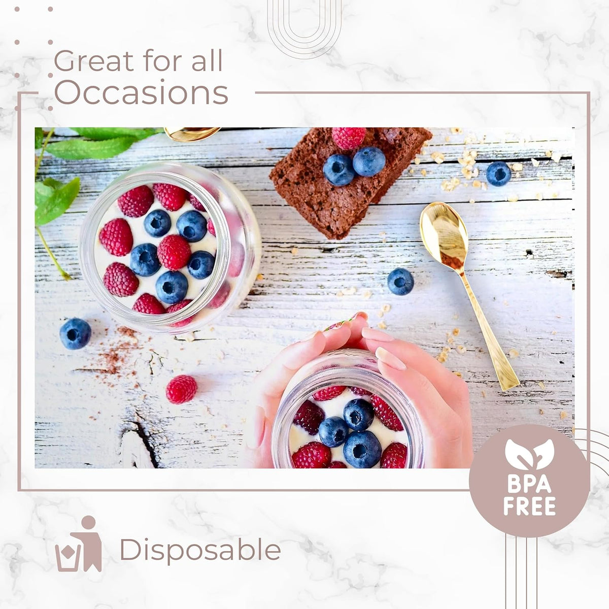 Exquisite Mini Spoons For Desserts - Bulk Pack Of 200 Gold Dessert – Disposable 4.5 Inch Plastic Appetizer Real Flatware Look Miniature Bpa Free Food Safe