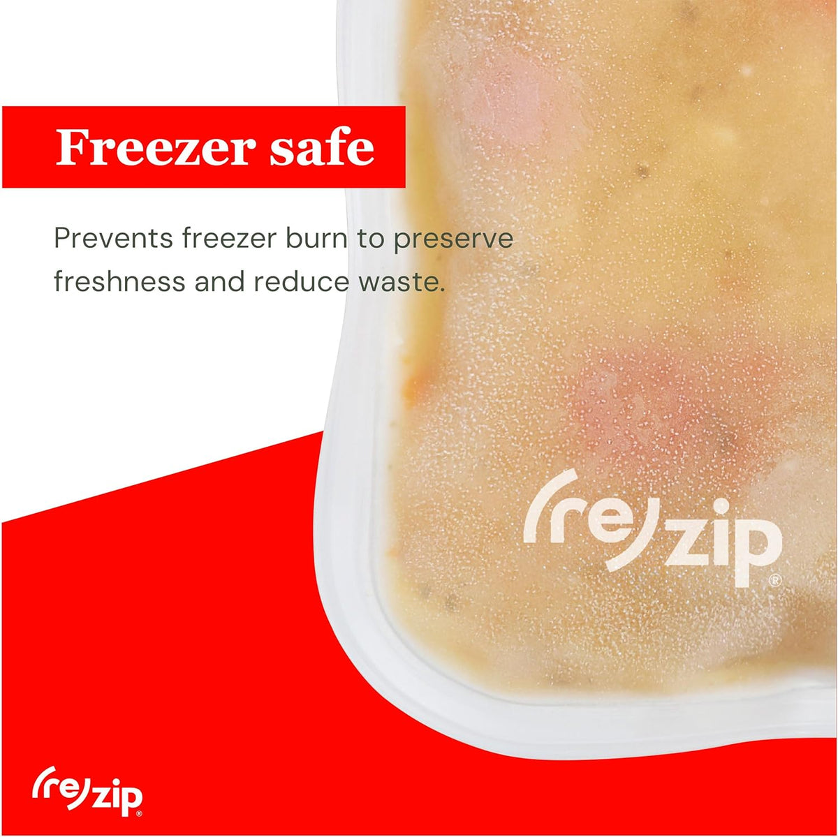 (re) zip 4-Piece Reusable Food Storage Bag Kit – Leakproof, Airtight, BPA-Free, Food-Safe PEVA – Freezer Safe & Travel Friendly – Includes 1 Gallon, 2 Sandwich & 1 Snack Bag