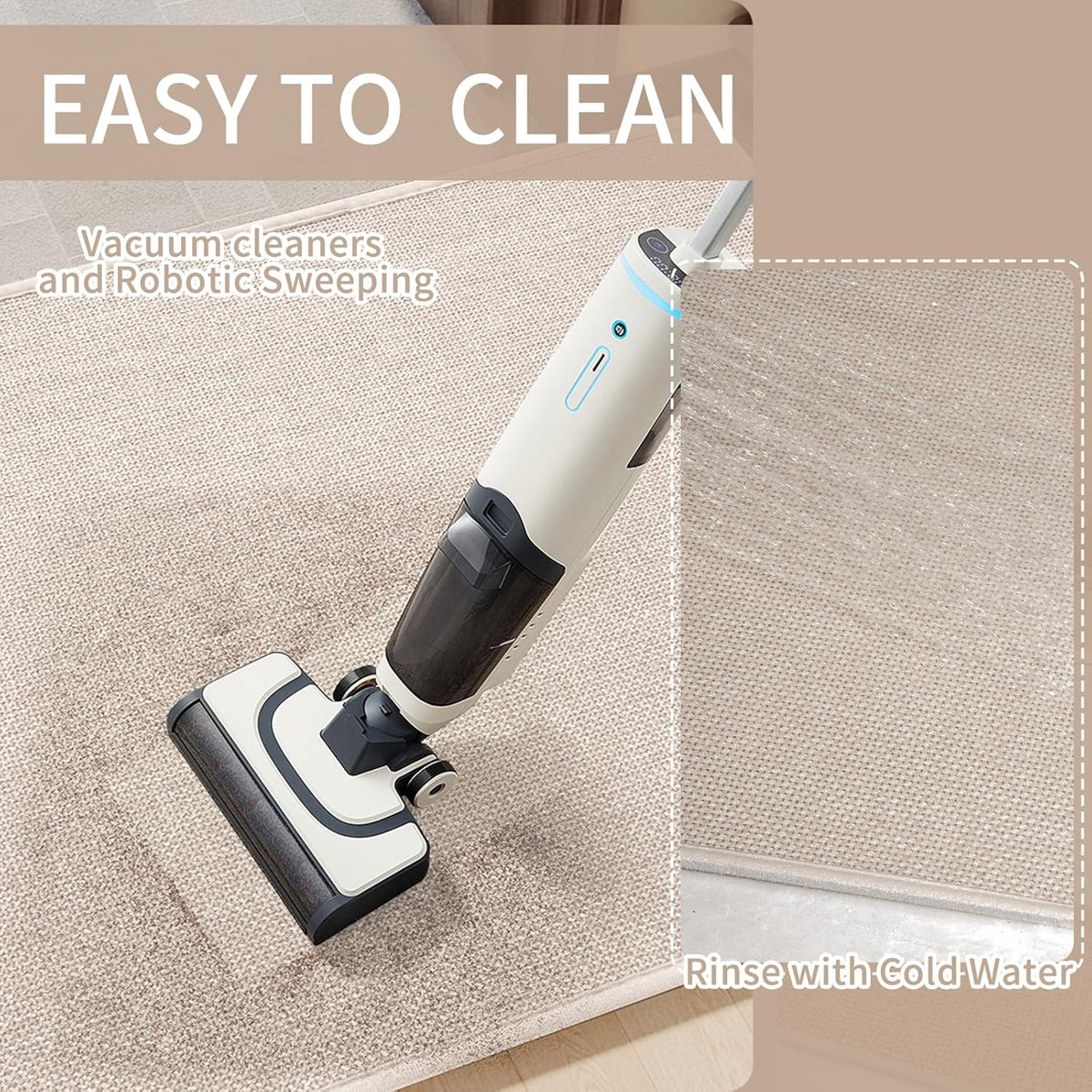 Kitchen mats for Floor Water and Oil Absorbent Runner Rugs for Kitchen, Kitchen Mat in Front of Sink,Non-Slip Kitchen Rugs,Durable Imitation Linen Kitchen Rug Beige 17x30+17x47