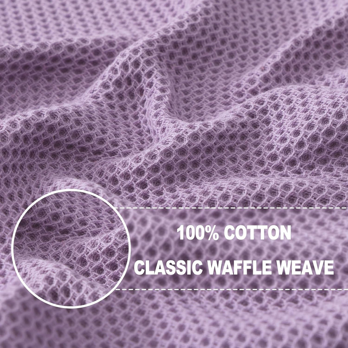 Homaxy 100% Cotton Waffle Weave Kitchen Dish Towels, Ultra Soft Absorbent Quick Drying Cleaning Towel, 13 x 28 Inches, 12-Pack, Lavender