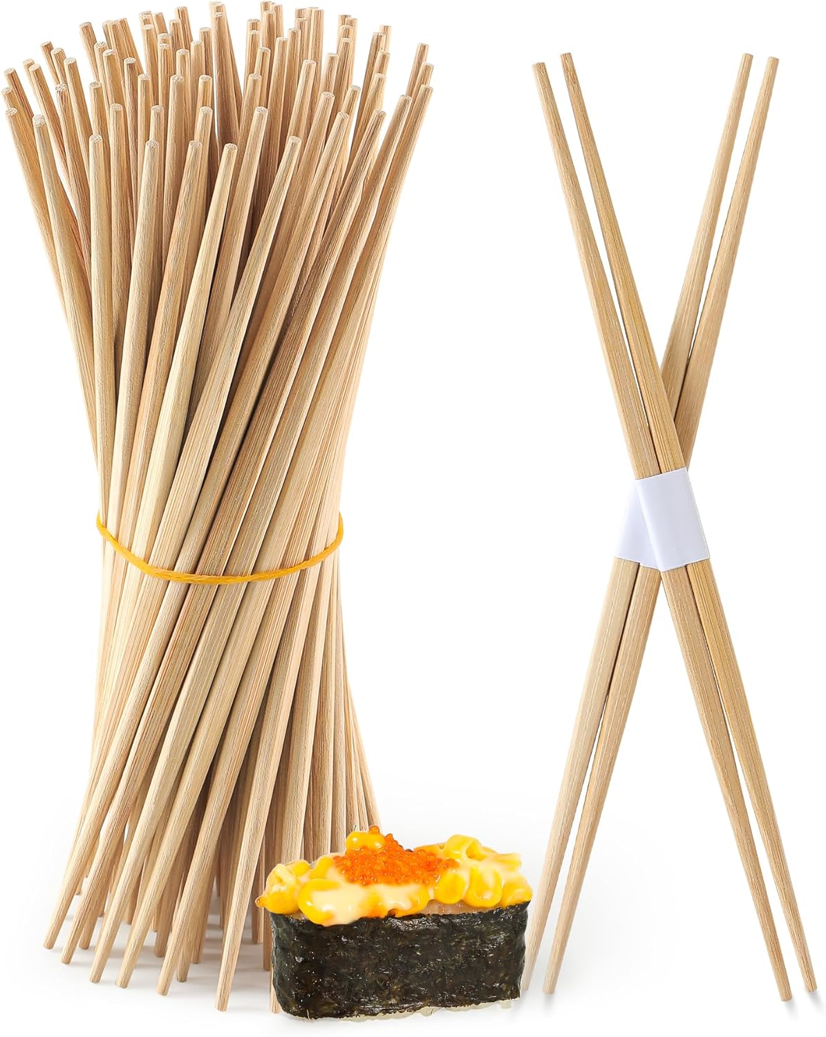 100Pairs Bamboo Chopsticks Disposable | Japanese | Sushi | Separated | Non Slip | Pointed Chopsticks-（9.45in）