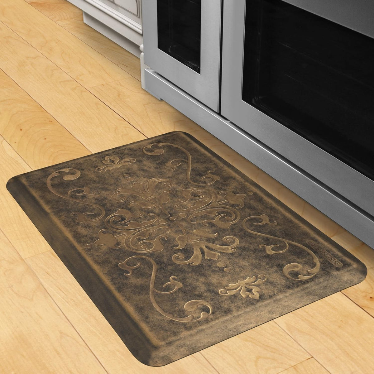 WellnessMats Bella Collection Anti-Fatigue Floor Mat, Polyurethane – Ergonomic Support Pad for Home, Kitchen, Garage, Office Standing Desk – Water Resistant - Made in USA